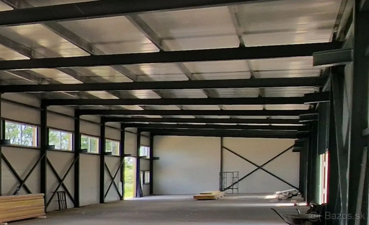 Na prenájom zateplená skladová hala  320 m2 + pozemok 1000 m2, Sady nad Torysou - Byster