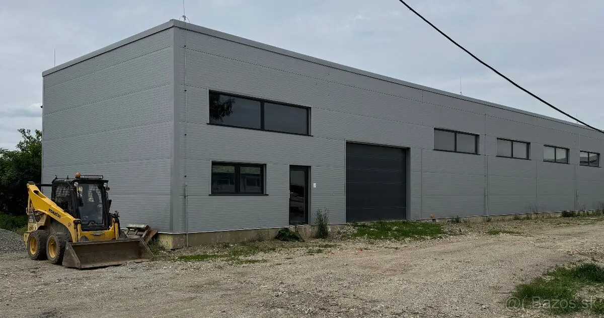 Na prenájom zateplená skladová hala  320 m2 + pozemok 1000 m2, Sady nad Torysou - Byster